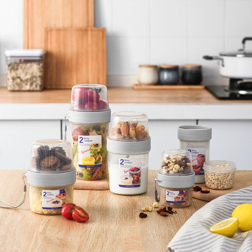 Baby Food Jars With Lids - علبة طعام محمولة ذات طبقتين، محكمة