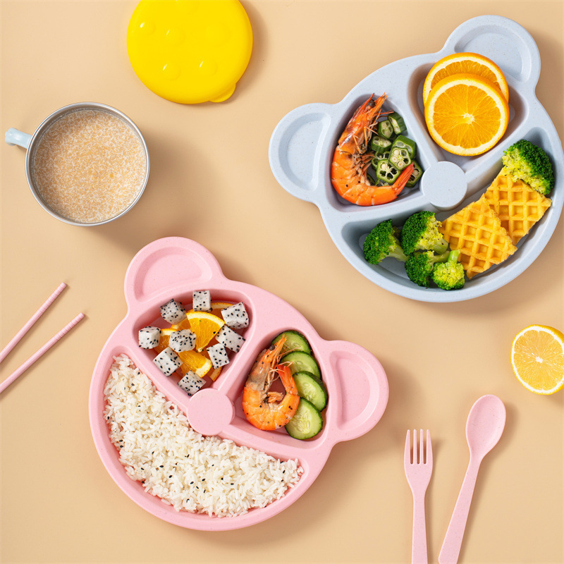 Baby Food Menu - 3 قطعة/المجموعة القمح القش الأطفال مجموعة