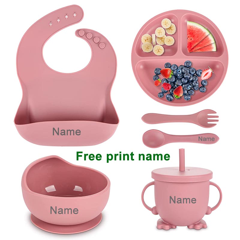 Baby Food Menu - شخصية اسم الطفل تغذية مجموعات سيليكون